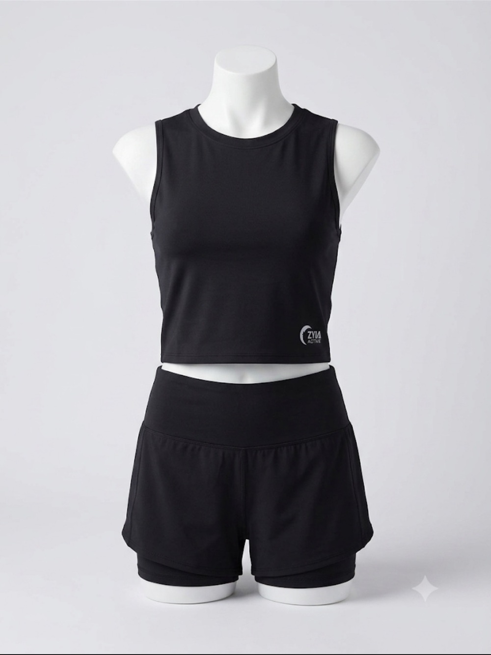ZYIA Black Womenβs Bike Shorts with Overlay Skort